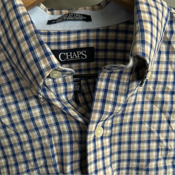 Chaps plaid button down Classic fit twill EUC - Picture 7 of 7